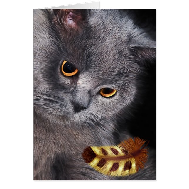 Brittisk Kort-Hair-övertäckningsfärg, tom Hälsningskort (Framsidan)