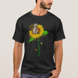 Brittisk Korthår Mor Söt Katt På Solros Ben O T Shirt