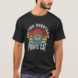 Brittisk Korthår Pirat Katt Vintage T Shirt