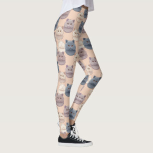 Brittisk Korthår Söt Kattälskare Mönster Leggings
