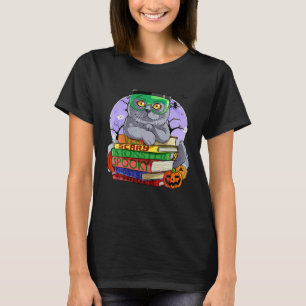 Brittisk korthårskatt Frankenstein Halloween häxa T Shirt