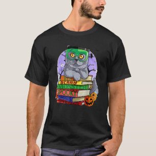 Brittisk korthårskatt Frankenstein Halloween häxa T Shirt