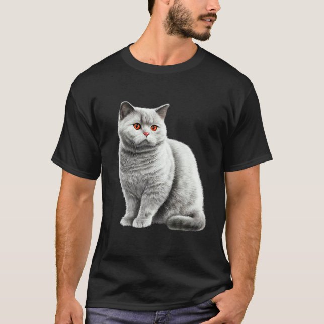Brittisk korthårskatt Katt T Shirt (Framsida)