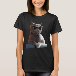 Brittisk korthårskatt med solglasögon Kattmamma kä T Shirt