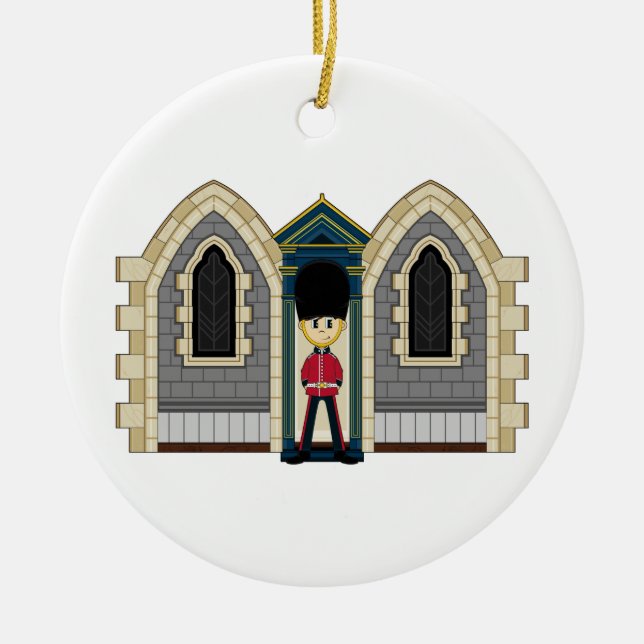 Brittisk kunglig vaktprydnad julgransprydnad keramik (Framsidan)