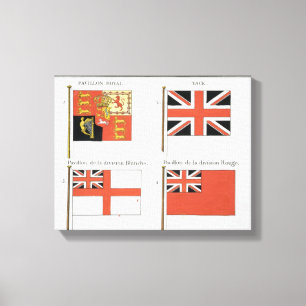 Brittisk maritim flaggor, från en fransk bok av canvastryck