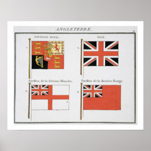 Brittisk maritim flaggor, från en fransk bok av poster
