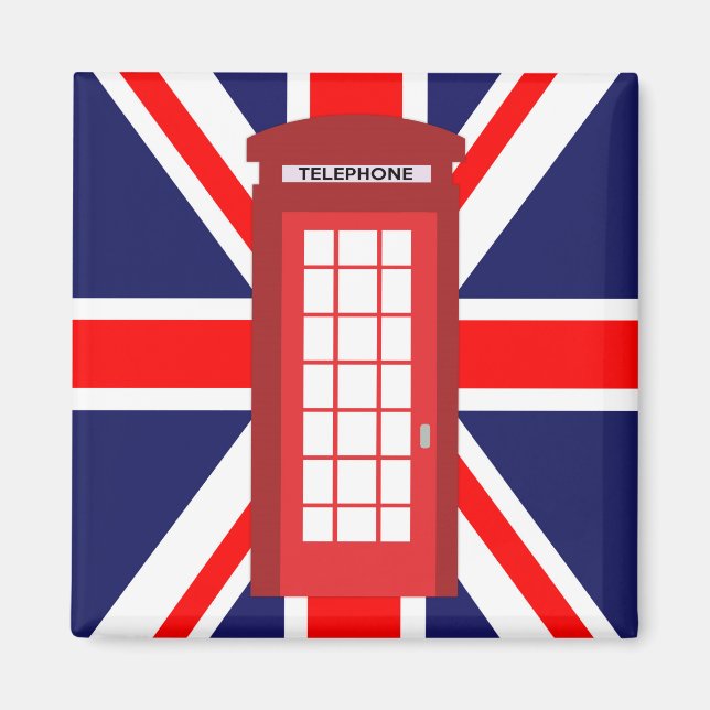 Brittisk mobil box Union Jack flagga Magnet (Framsidan)
