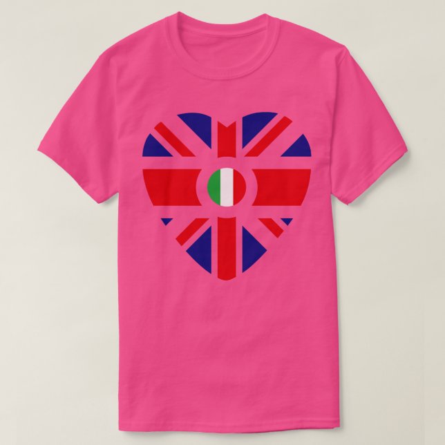 Brittisk multinationell patriot Flagga Heart T Shirt (Design framsida)