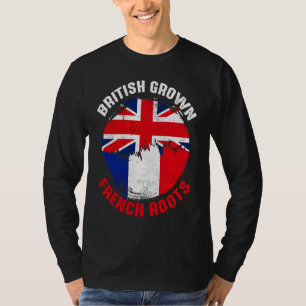 Brittisk odlad franska rötter vintage flaggor för t shirt