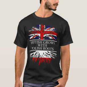 Brittisk odlad med polsk rotpoland flagga t shirt