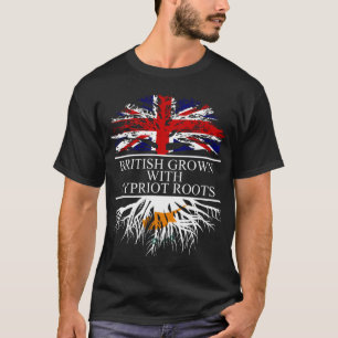 Brittisk odling med cypriotrötter cyprus flagga t shirt