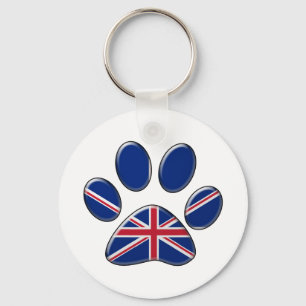 Brittisk patriotisk katt nyckelring