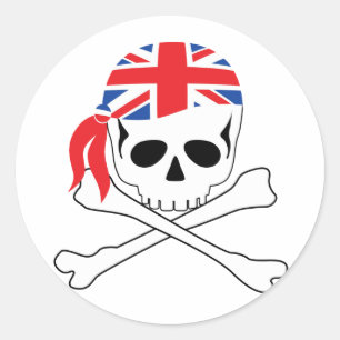 Brittisk pirat runt klistermärke
