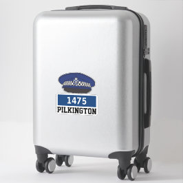 Brittisk polisens platta keps med namn och nummer klistermärken