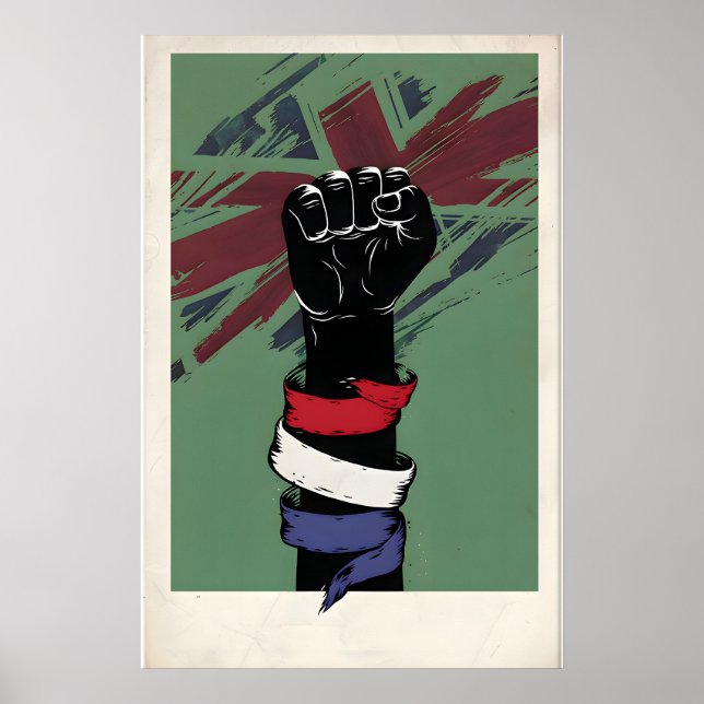 Brittisk punkrock inspirerad originaldesigntryck poster (Framsidan)