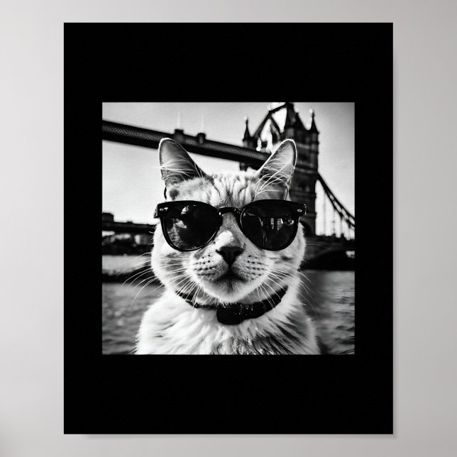 Brittisk semester och katted sightseeing i London  Poster (Framsidan)