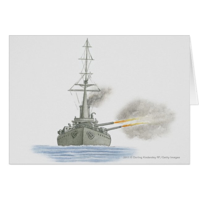Brittisk stridskryssare hälsningskort (Framsidan Horizontal)