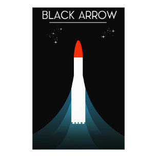 Brittisk svart pil Rocket Space Art Fototryck