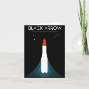 Brittisk svart pil Rocket Space Art Helgkort