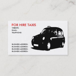 Brittisk taxi visitkort