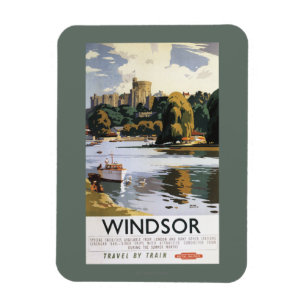Brittisk Thames för järnvägWindsor slott affisc Magnet