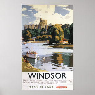 Brittisk Thames för järnvägWindsor slott affisch