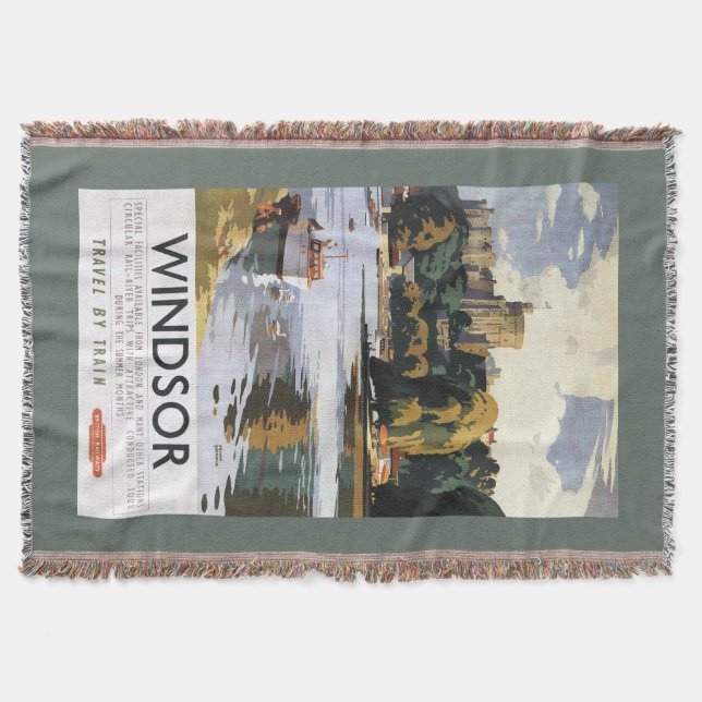 Brittisk Thames för järnvägWindsor slott affisch Filt (Framsidan)