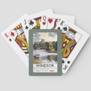 Brittisk Thames för järnvägWindsor slott affisch Spel Kort