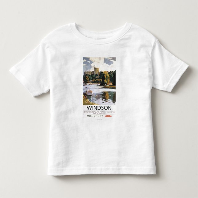 Brittisk Thames för järnvägWindsor slott affisch Tee Shirt (Framsida)