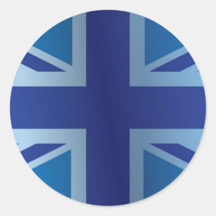Brittisk (UK) flagga för metallisk jack för Runt Klistermärke