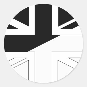 Brittisk (UK) flagga för svartvit facklig jack Runt Klistermärke