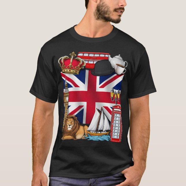 Brittisk UK-flagga T Shirt (Framsida)