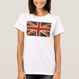 Brittisk Union Jack Flag Vintage Dam Vit T Shirt