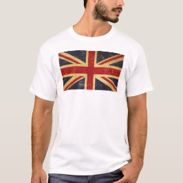 Brittisk Union Jack Flag Vintage Herrar Vit T Shirt
