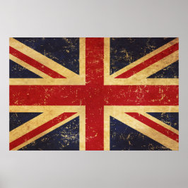 Brittisk Union Jack Flag Vintage Poster