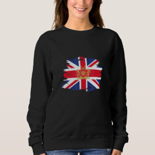 Brittisk Union Jack-flagga med kunglig vapensköld T Shirt
