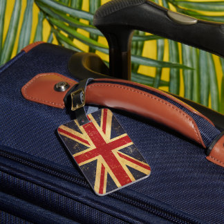 Brittisk Union Jack Flagga Vintage Bagagebricka