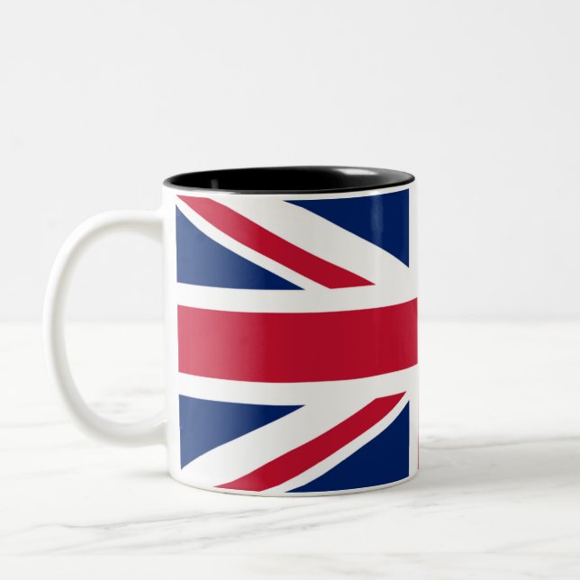 Brittisk Union Jack-flaggdesign Två-Tonad Mugg (Vänster)