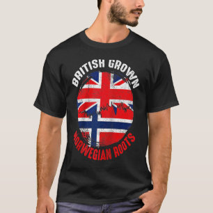 Brittisk Uppvuxen Norska Rötter Vintage Flaggor fö T Shirt