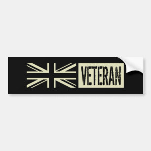 Brittisk veteransvartflagga bildekal