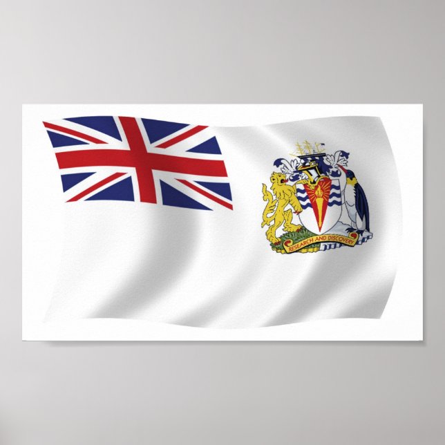 Brittiska Antarktiska Flagga Postertryck Poster (Framsidan)
