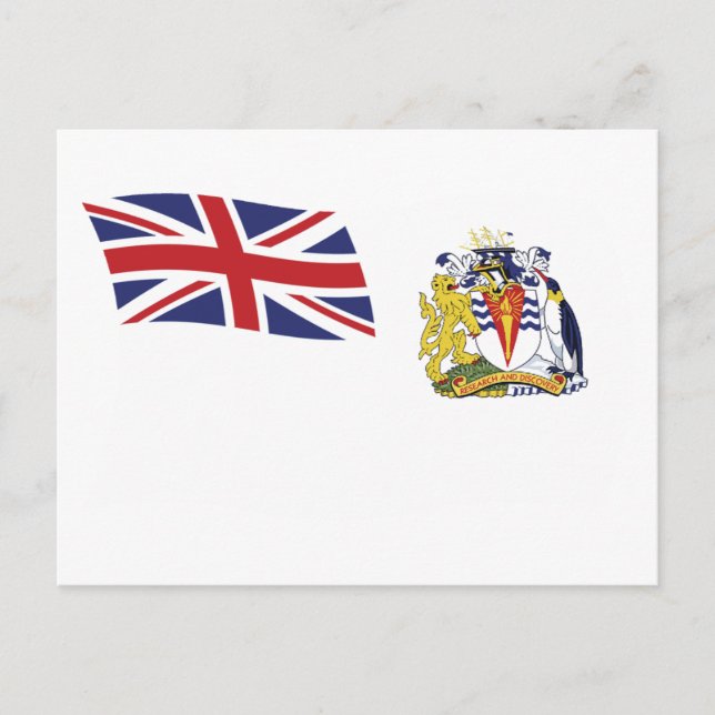 Brittiska Antarktiska Flagga Postkort Vykort (Framsida)