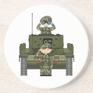 Brittiska armésoldater och tankkustfartyg underlägg