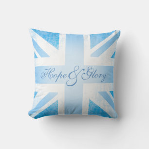 Brittiska brittiska flagga baby blue hopp och ärft kudde