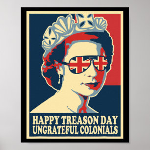 Brittiska Coloni, Retro Lycklig, dag 4 juli Poster