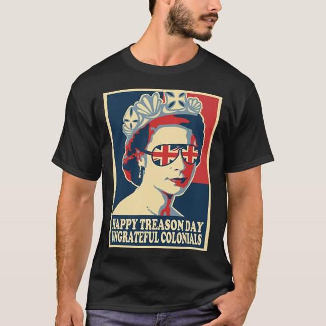Brittiska Coloni, Retro Lycklig, dag 4 juli T Shirt (Framsida)
