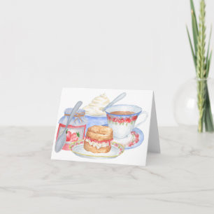 Brittiska Cream Tea-hälsningskort Kort