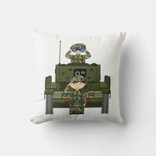 Brittiska den armésoldater och tanken kudder kudde (Framsida)