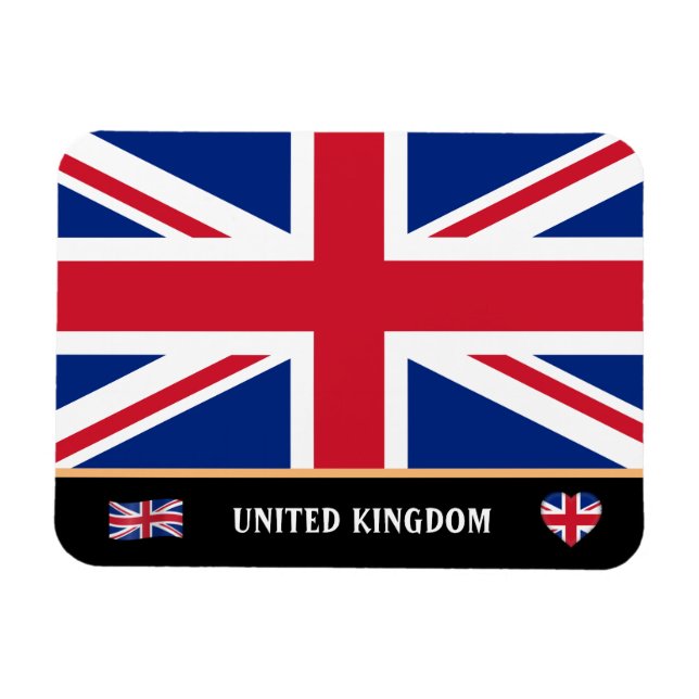 Brittiska Flagga & Englands resa/Förenade kungarik Magnet (Horisontell)
